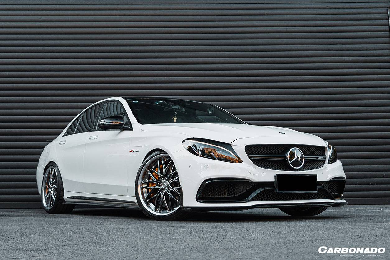 Carbonado 2015-2021 Mercedes Benz W205 C63  S AMG Sedan BKSS Style Carbon Fiber Front Lip