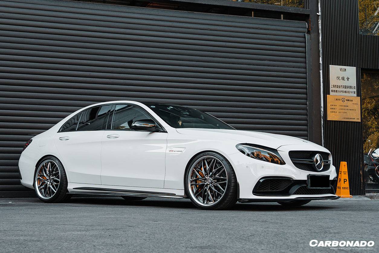 Carbonado 2015-2021 Mercedes Benz W205 C63  S AMG Sedan BKSS Style Carbon Fiber Front Lip