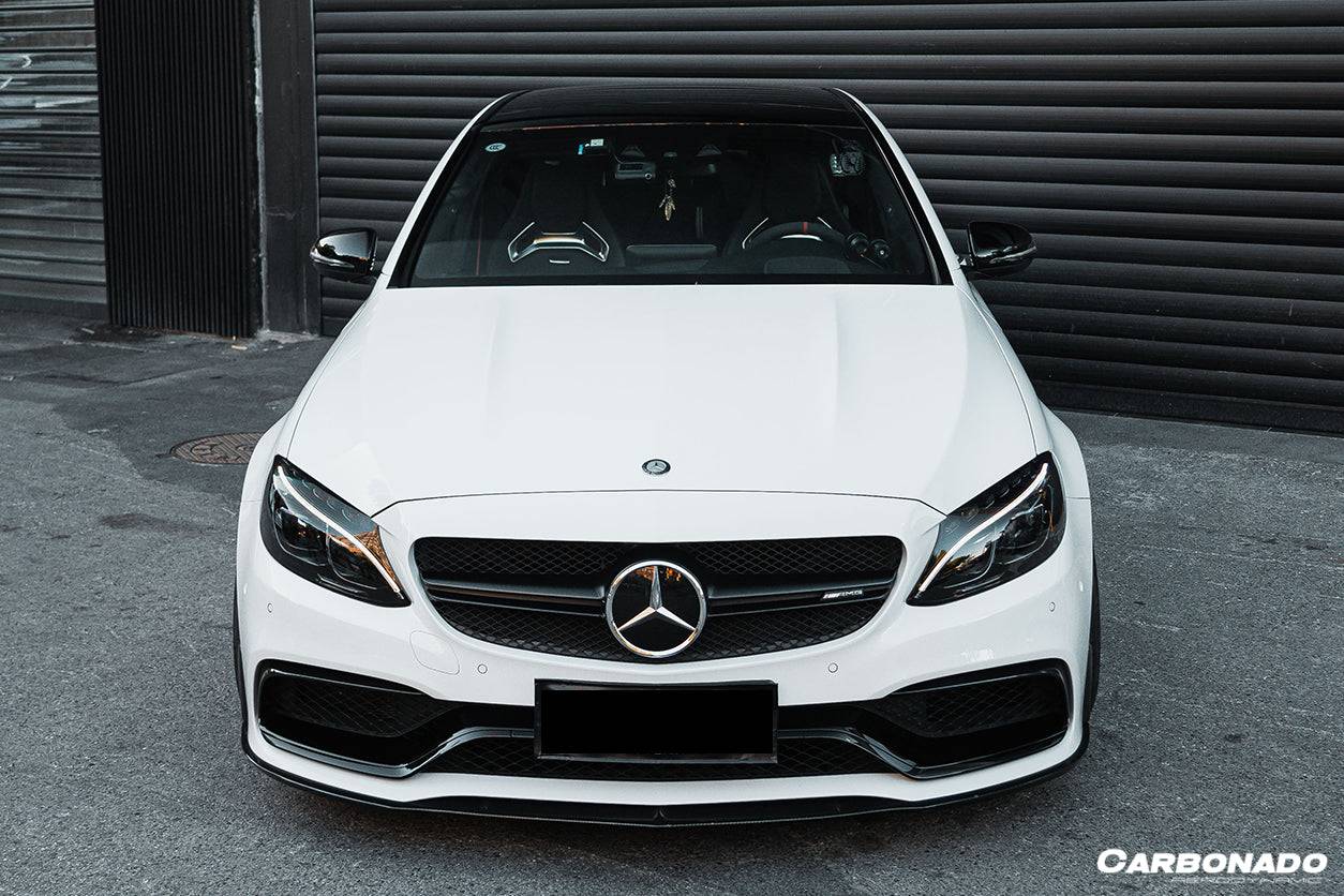 Carbonado 2015-2021 Mercedes Benz W205 C63  S AMG Sedan BKSS Style Carbon Fiber Front Lip