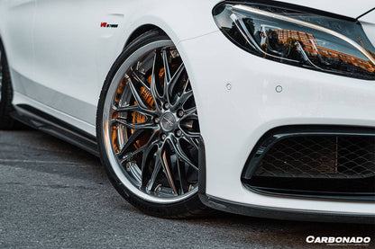 Carbonado 2015-2021 Mercedes Benz W205 C63  S AMG Sedan BKSS Style Carbon Fiber Front Lip