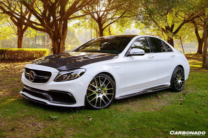 Carbonado 2015-2021 Mercedes Benz W205 C63  S AMG Sedan BKSS Style Carbon Fiber Front Lip
