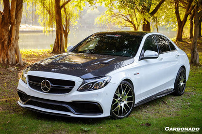 Carbonado 2015-2021 Mercedes Benz W205 C63  S AMG Sedan BKSS Style Carbon Fiber Front Lip