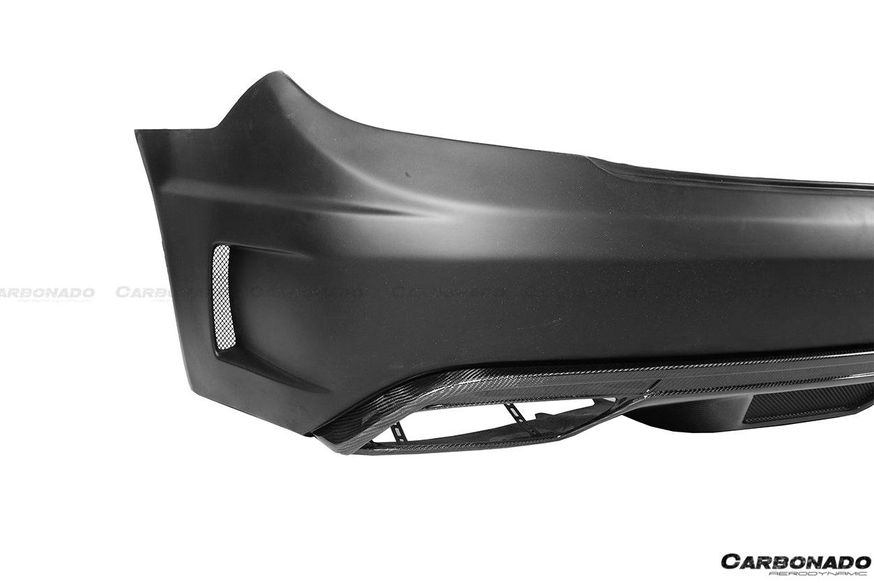 Parachoques trasero estilo P con puntas de escape para Mercedes Benz Clase C W204 Carbonado 2008-2014