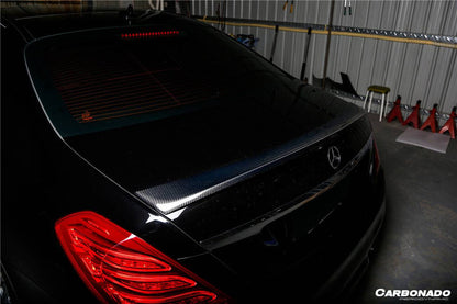 Carbonado 2014-2020 Mercedes Benz S63 AMG W222 Sedan MSY Style Carbon Fiber Trunk Spoiler
