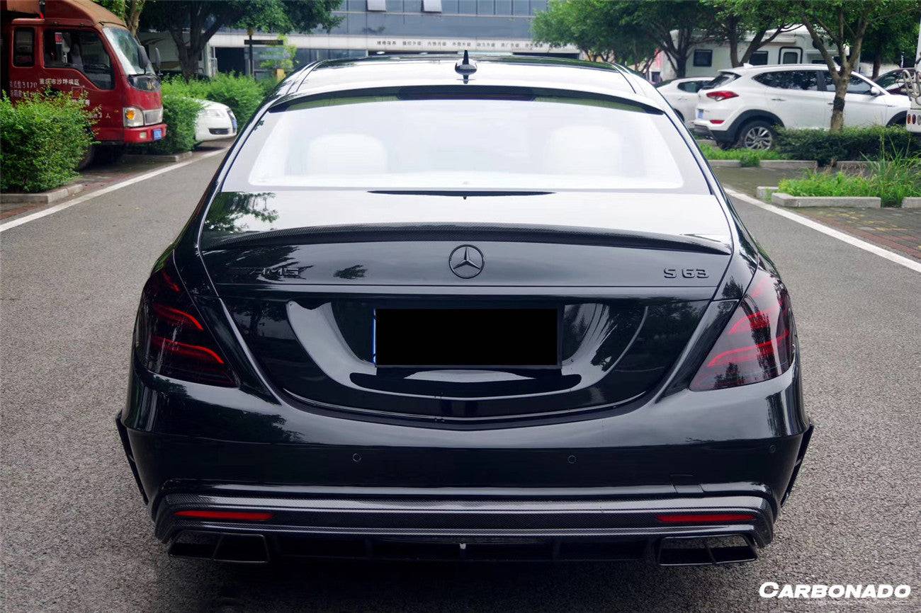 Carbonado 2014-2020 Mercedes Benz S63 AMG W222 Sedan MSY Style Carbon Fiber Trunk Spoiler