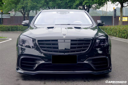 Carbonado 2017-2020 Mercedes Benz S63 AMG W222.2 Sedan MSY Style Carbon Fiber Front Bumper Vents