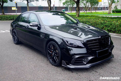 Carbonado 2017-2020 Mercedes Benz S63 AMG W222.2 Sedan MSY Style Carbon Fiber Front Bumper Vents