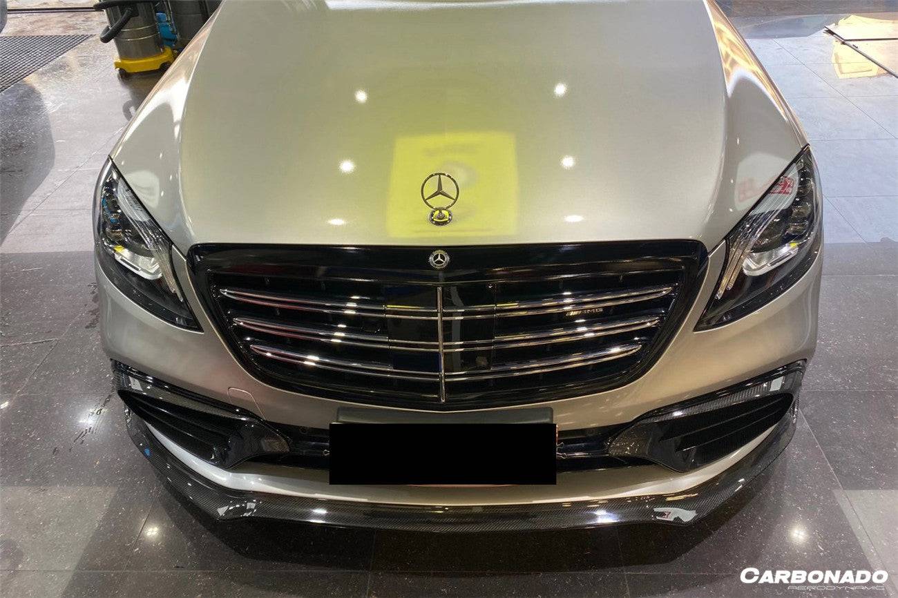 Carbonado 2017-2020 Mercedes Benz S63 AMG W222.2 Sedan MSY Style Carbon Fiber Front Bumper Vents