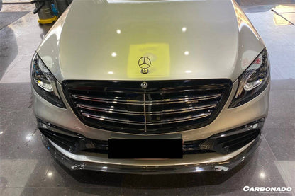 Carbonado 2017-2020 Mercedes Benz S63 AMG W222.2 Sedan MSY Style Carbon Fiber Front Bumper Vents