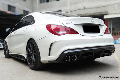 Carbonado 2014-2016 Mercedes Benz W117 CLA Sport & CLA45 AMG PA Style Rear Diffuser with exhaust tips