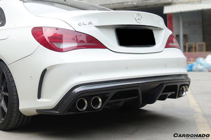 Carbonado 2014-2016 Mercedes Benz W117 CLA Sport & CLA45 AMG PA Style Rear Diffuser with exhaust tips