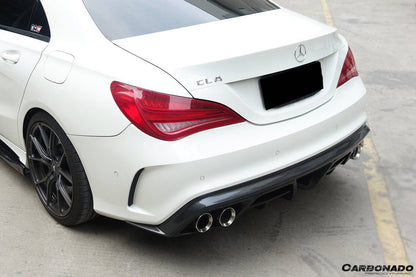 Carbonado 2014-2016 Mercedes Benz W117 CLA Sport & CLA45 AMG PA Style Rear Diffuser with exhaust tips