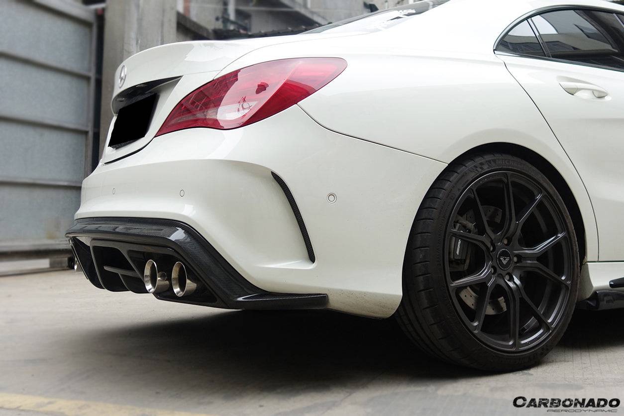 Carbonado 2014-2016 Mercedes Benz W117 CLA Sport & CLA45 AMG PA Style Rear Diffuser with exhaust tips