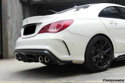 Carbonado 2014-2016 Mercedes Benz W117 CLA Sport & CLA45 AMG PA Style Rear Diffuser with exhaust tips