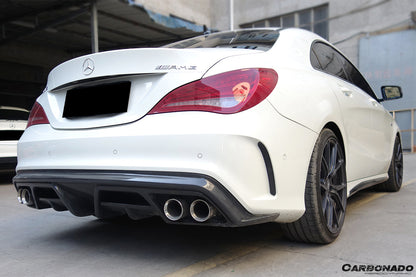 Carbonado 2014-2016 Mercedes Benz W117 CLA Sport & CLA45 AMG PA Style Rear Diffuser with exhaust tips