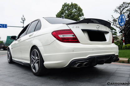 Carbonado 2012-2014 Mercedes Benz W204 C63 AMG Sedan VS Style Carbon Fiber Rear Lip