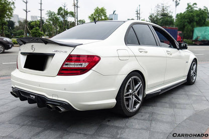 Carbonado 2012-2014 Mercedes Benz W204 C63 AMG Sedan VS Style Carbon Fiber Rear Lip
