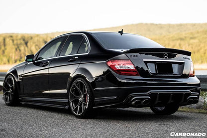 Carbonado 2012-2014 Mercedes Benz W204 C63 AMG RZS Style Carbon Fiber Rear Bumper Caps