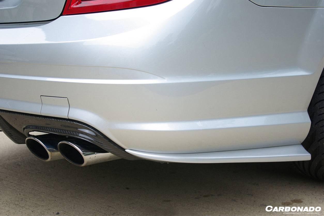 Carbonado 2012-2014 Mercedes Benz W204 C63 AMG RZS Style Carbon Fiber Rear Bumper Caps