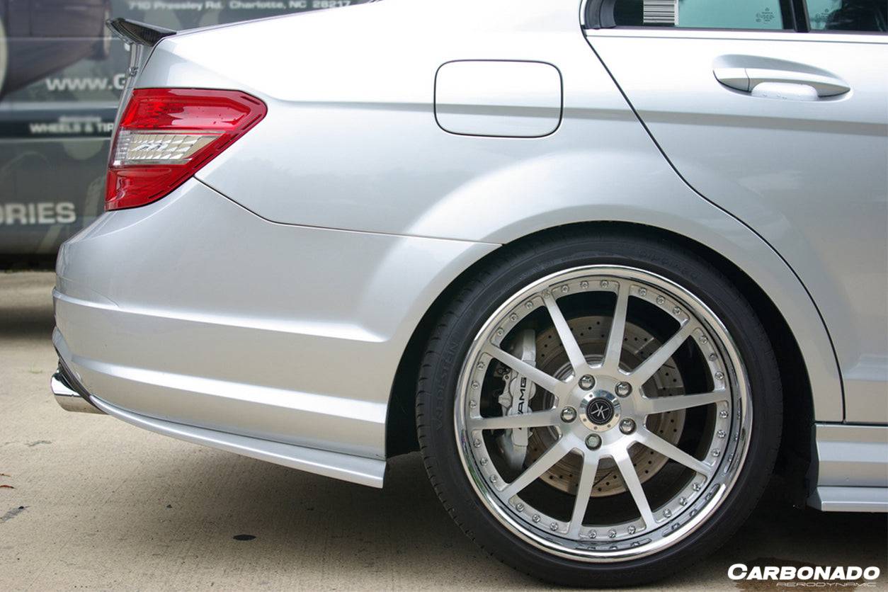 Carbonado 2012-2014 Mercedes Benz W204 C63 AMG RZS Style Carbon Fiber Rear Bumper Caps