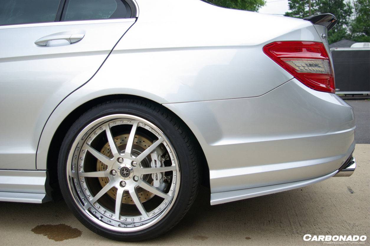 Carbonado 2012-2014 Mercedes Benz W204 C63 AMG RZS Style Carbon Fiber Rear Bumper Caps