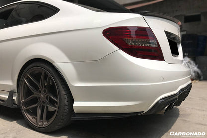 Carbonado 2012-2014 Mercedes Benz W204 C63 AMG RZS Style Carbon Fiber Rear Bumper Caps