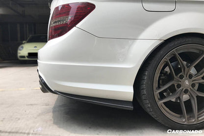 Carbonado 2012-2014 Mercedes Benz W204 C63 AMG RZS Style Carbon Fiber Rear Bumper Caps
