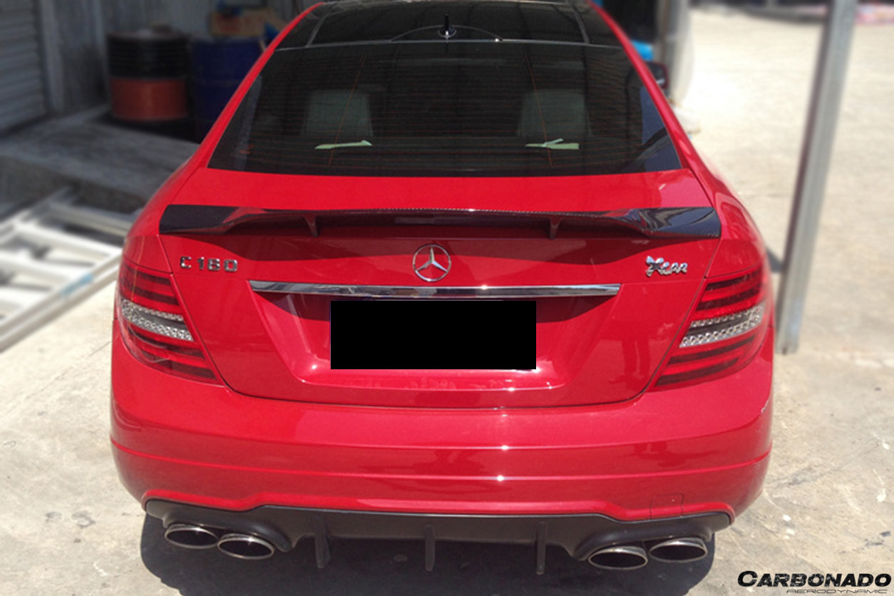 Carbonado Mercedes Benz W204 C Class   C63 AMG Coupe RT Style Carbon Fiber Trunk Spoiler