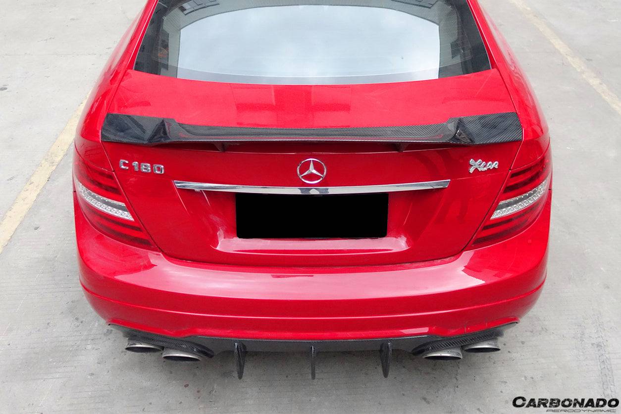 Carbonado Mercedes Benz W204 C Class   C63 AMG Coupe RT Style Carbon Fiber Trunk Spoiler