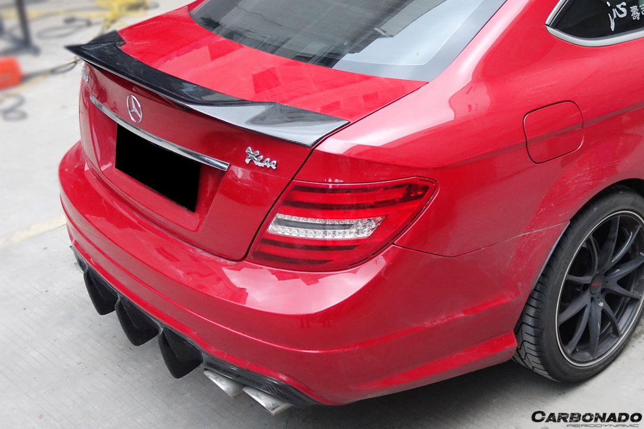 Carbonado Mercedes Benz W204 C Class   C63 AMG Coupe RT Style Carbon Fiber Trunk Spoiler
