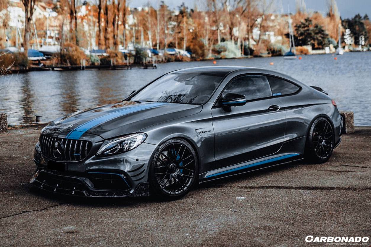 Labio delantero estilo BR para Mercedes Benz W205 C63 S AMG Coupé Carbonado 2015-2021