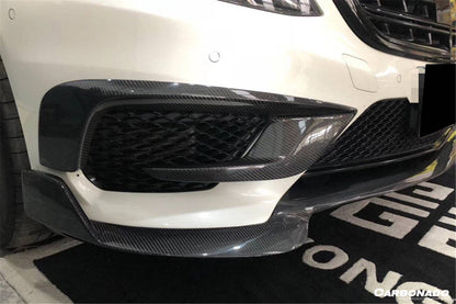 Ventilaciones de aire del parachoques delantero de fibra de carbono estilo BRS para Mercedes Benz W222.1 S63 AMG Carbonado 2014-2017