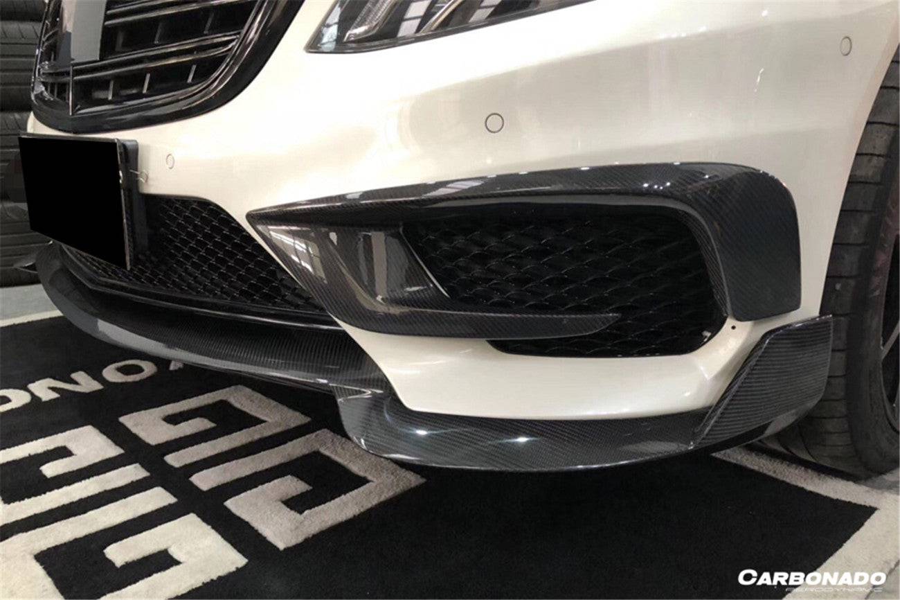 Ventilaciones de aire del parachoques delantero de fibra de carbono estilo BRS para Mercedes Benz W222.1 S63 AMG Carbonado 2014-2017