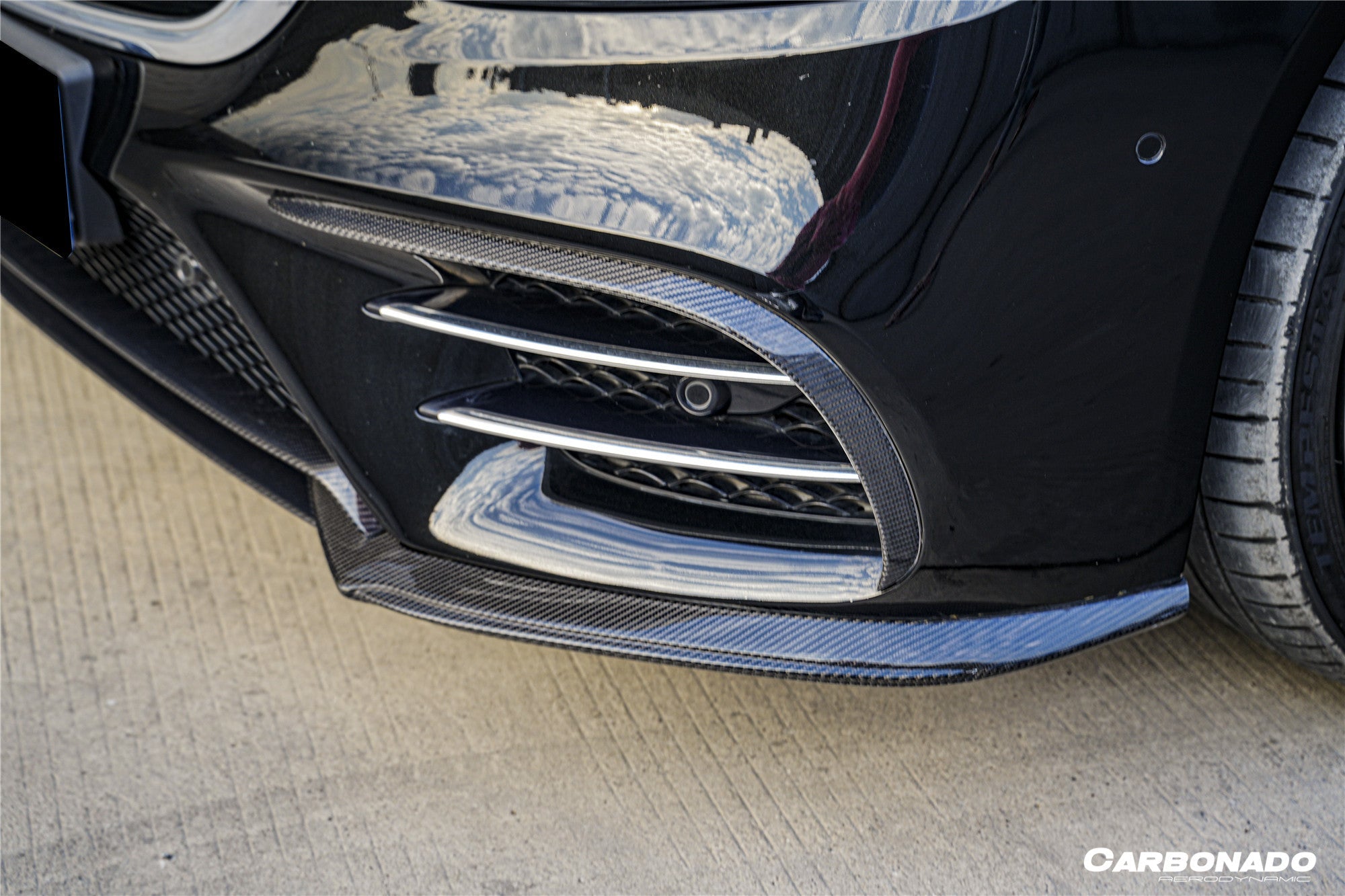 Carbonado 2018-2020 Mercedes Benz W222 Facelift Sedan IA Style Front Bumper Canards | Fits S450, S560 AMG