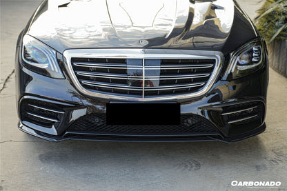 Carbonado 2018-2020 Mercedes Benz W222 Facelift Sedan IA Style Front Bumper Canards | Fits S450, S560 AMG