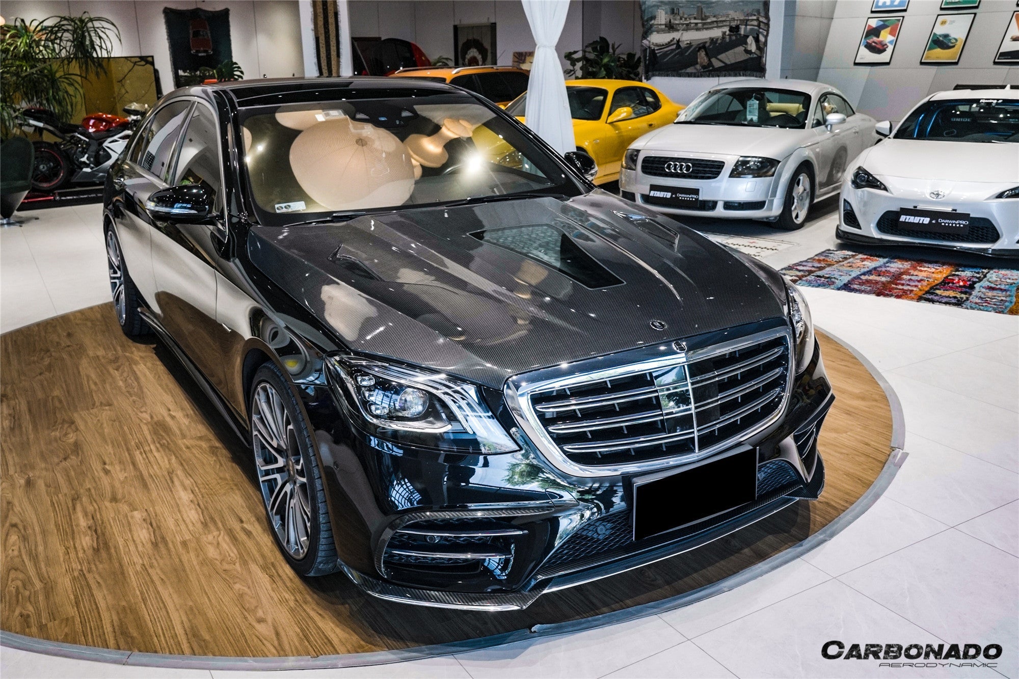 Carbonado 2018-2020 Mercedes Benz W222 Facelift Sedan IA Style Front Bumper Canards | Fits S450, S560 AMG
