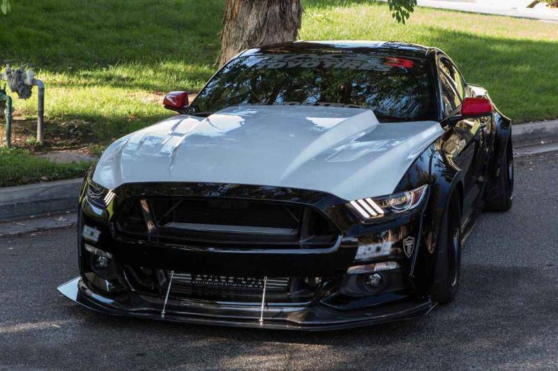 Parachoques delantero de fibra de carbono estilo TRU para Ford Mustang Carbonado 2015-2017 con parrilla superior