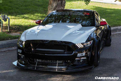 Carbonado 2015-2017 Ford Mustang TRU Style Carbon Fiber Front Bumper Down-Grille