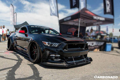 Carbonado 2015-2017 Ford Mustang TRU Style Carbon Fiber Front Bumper Down-Grille
