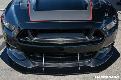 Carbonado 2015-2017 Ford Mustang TRU Style Carbon Fiber Front Bumper Down-Grille