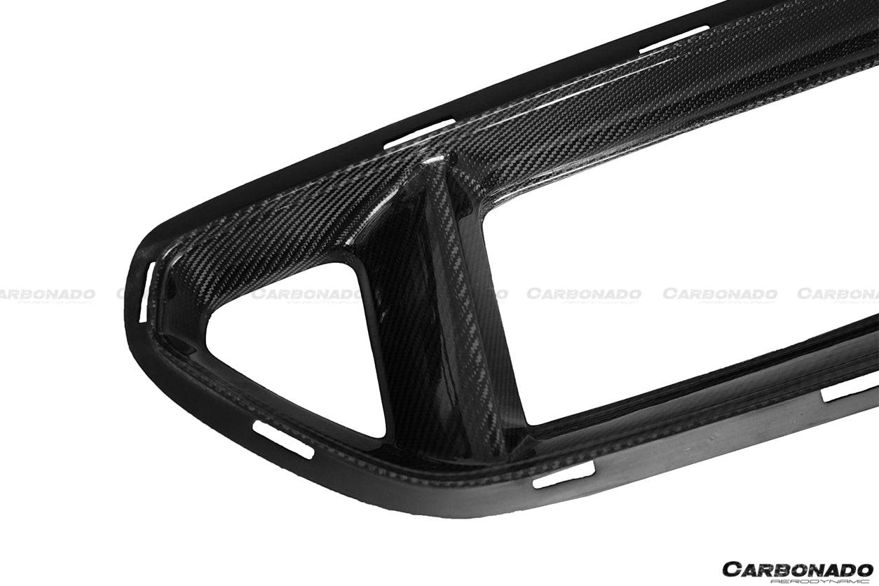 Parachoques delantero de fibra de carbono estilo TRU para Ford Mustang Carbonado 2015-2017 con parrilla superior