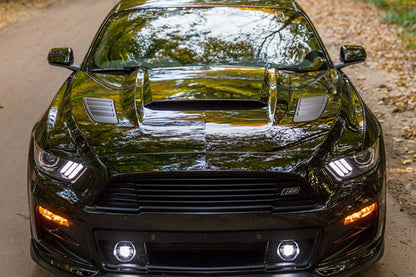 Carbonado 2015-2017 Ford Mustang Rsh Style Carbon Fiber Heat Extractors Hood Scoops