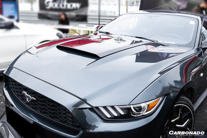 Cubierta de entrada de aire del capó estilo RSH para Ford Mustang Carbonado 2015-2017