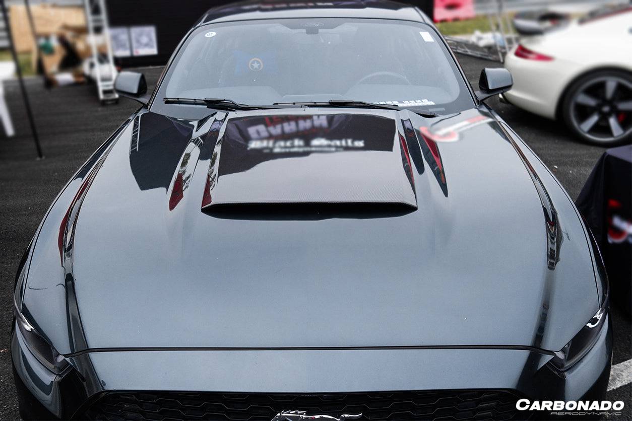 Cubierta de entrada de aire del capó estilo RSH para Ford Mustang Carbonado 2015-2017