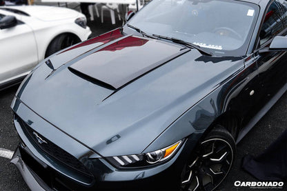 Cubierta de entrada de aire del capó estilo RSH para Ford Mustang Carbonado 2015-2017