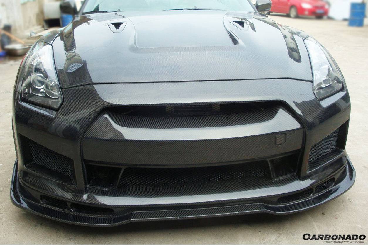 Carbonado 2008-2016 Nissan GTR R35 CBA  DBA BSE2 Style Front Bumper w/LED