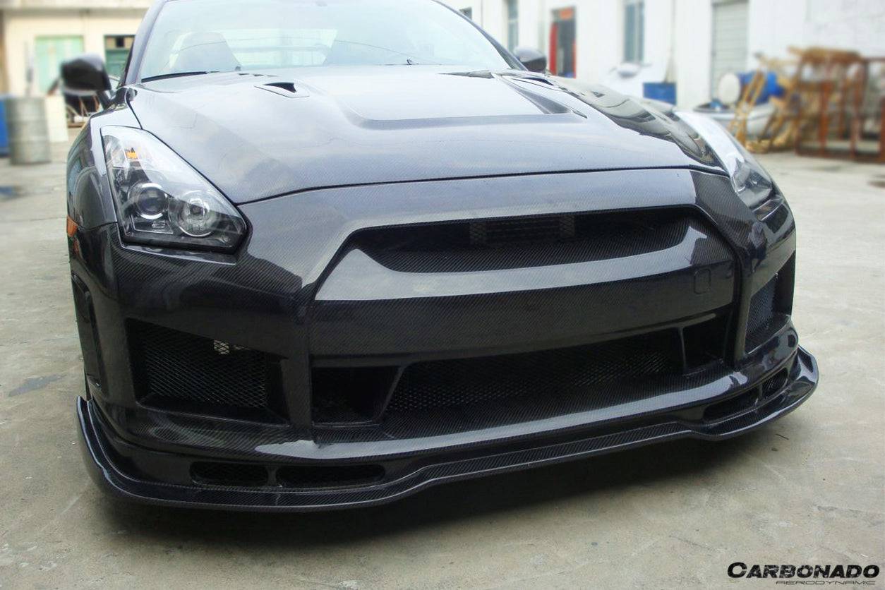 Carbonado 2008-2016 Nissan GTR R35 CBA  DBA BSE2 Style Front Bumper w/LED