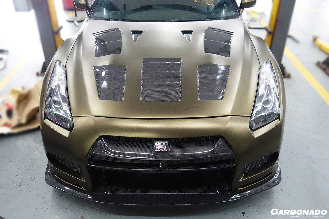 Carbonado 2009-2016 Nissan GTR R35 CBA DBA TP-2 Style Hood