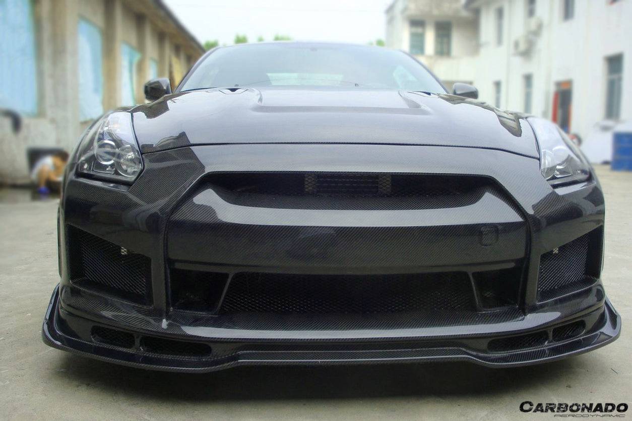 Carbonado 2008-2016 Nissan GTR R35 CBA  DBA BSE2 Style Front Bumper w/LED