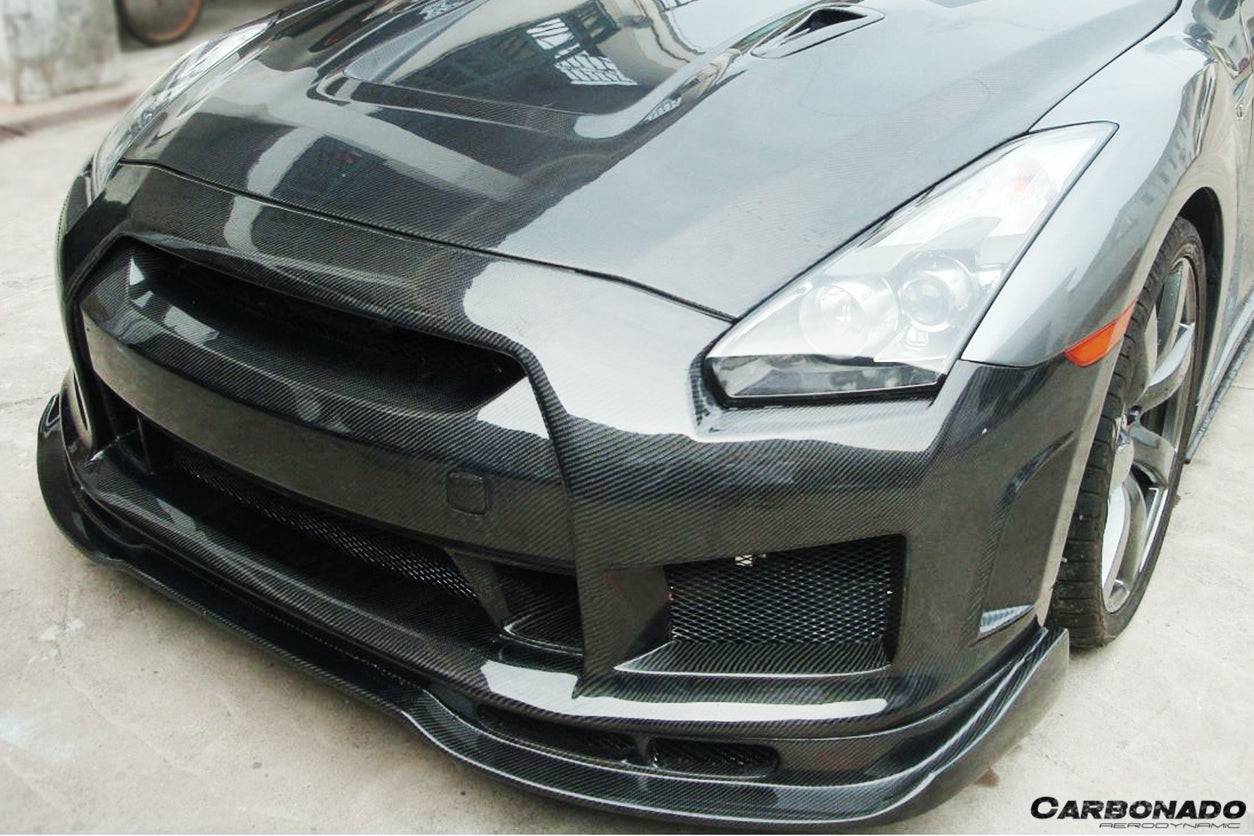 Carbonado 2008-2016 Nissan GTR R35 CBA  DBA BSE2 Style Front Bumper w/LED